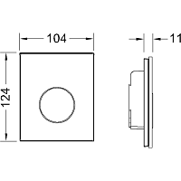 Tece Loop Кнопка смыва для писсуара, стекло, цвет: черный/хром глянцевый 9242656