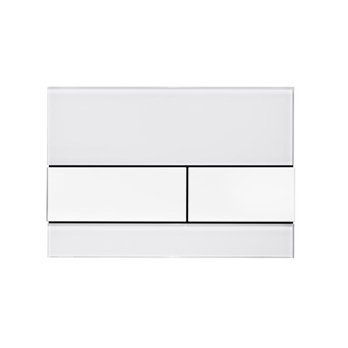 Tece Square Кнопка смыва для унитаза с покр. от отпечатков, стекло, цвет: белый/нерж. сталь, сатин 9240801