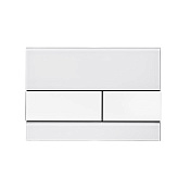 Tece Square Кнопка смыва для унитаза с покр. от отпечатков, стекло, цвет: белый/нерж. сталь, сатин 9240801