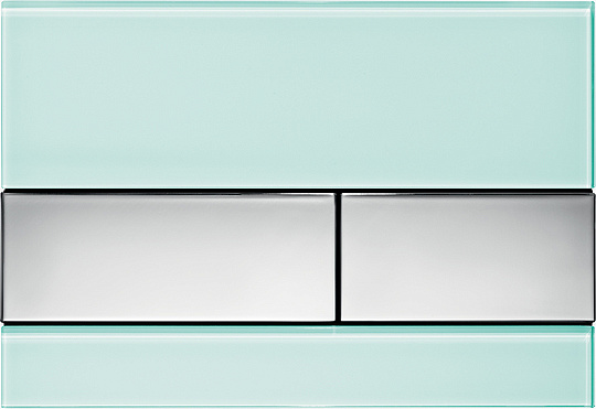 Tece Square Кнопка смыва для унитаза, стекло, цвет: мятный зеленый/хром глянцевый 9240805