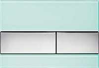 Tece Square Кнопка смыва для унитаза, стекло, цвет: мятный зеленый/хром глянцевый 9240805