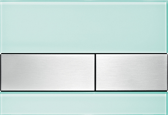 Tece Square Кнопка смыва с покр. от отпечатков, стекло, цвет: мятный зеленый/нерж. сталь, сатин 9240804