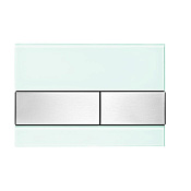 Tece Square Кнопка смыва с покр. от отпечатков, стекло, цвет: мятный зеленый/нерж. сталь, сатин 9240804