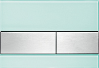 Tece Square Кнопка смыва с покр. от отпечатков, стекло, цвет: мятный зеленый/нерж. сталь, сатин 9240804