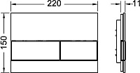Tece Square Кнопка смыва с покр. от отпечатков, стекло, цвет: мятный зеленый/нерж. сталь, сатин 9240804