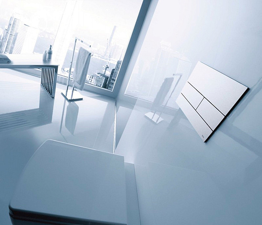 Tece Square II Кнопка смыва для унитаза, металл, цвет: белый глянцевый 9240832