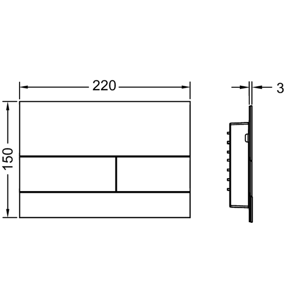 Tece Square II Кнопка смыва для унитаза, металл, цвет: белый глянцевый 9240832