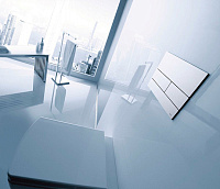 Tece Square II Кнопка смыва для унитаза, металл, цвет: белый глянцевый 9240832