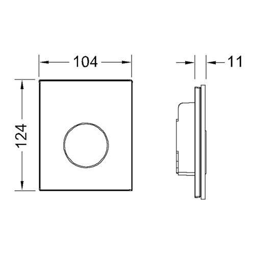 Tece Loop Кнопка смыва для писсуара, стекло, цвет: белый 9242650