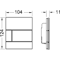 Tece Square Кнопка смыва для писсуара с покр. от отпечатков, стекло, цвет: черный/нерж. сталь, сатин 9242806