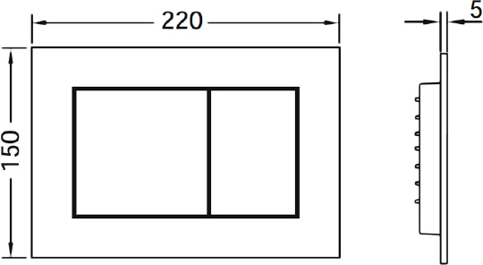 Tece Now Кнопка смыва для унитаза, пластик, цвет: черный 9240403