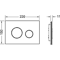 Tece Loop Кнопка смыва для унитаза, стекло, цвет: черный 9240657