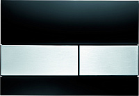 Tece Square Кнопка смыва для унитаза с покр. от отпечатков, стекло, цвет: черный/нерж. сталь, сатин 9240806