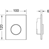 Tece Loop Кнопка смыва для писсуара, пластик, цвет: белый/хром глянцевый 9242627