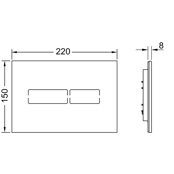 Tece Lux mini Кнопка смыва для унитаза, стекло, сенсорная, цвет: белый глянцевый 9240960