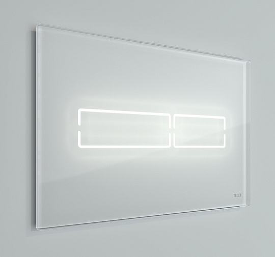 Tece Lux mini Кнопка смыва для унитаза, стекло, сенсорная, цвет: белый глянцевый 9240960