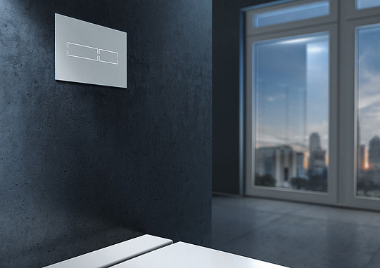 Tece Lux mini Кнопка смыва для унитаза, стекло, сенсорная, цвет: белый глянцевый 9240960