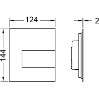 Tece Square Кнопка смыва для писсуара, металл, цвет: белый 9242812