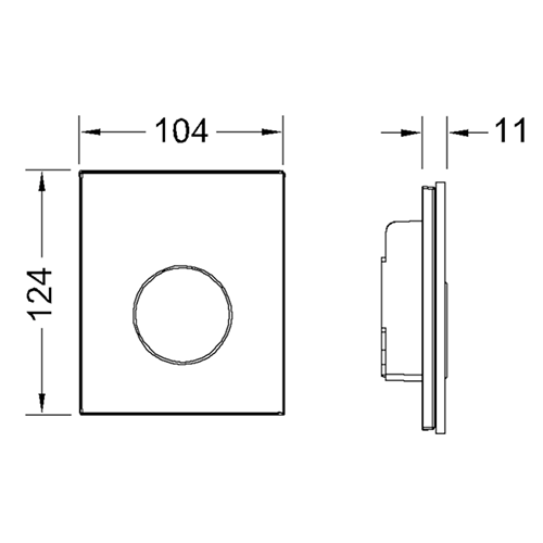 Tece Loop Кнопка смыва для писсуара, стекло, цвет: черный/хром матовый 9242655