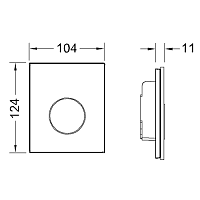 Tece Loop Кнопка смыва для писсуара, стекло, цвет: черный/хром матовый 9242655