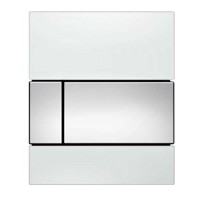 Tece Square Кнопка смыва для писсуара, стекло, цвет: белый/хром глянцевый 9242802