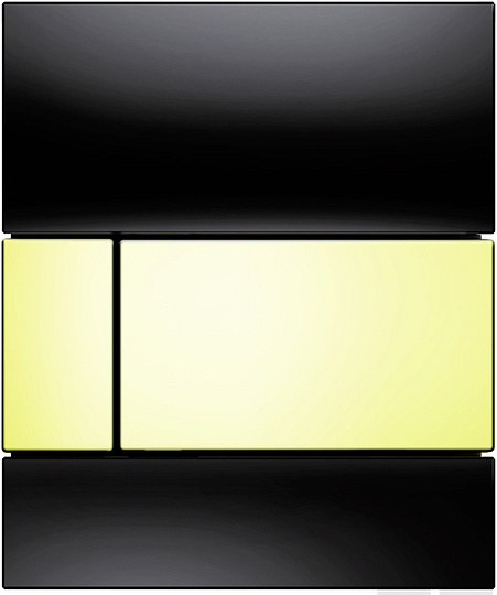 Tece Square Кнопка смыва для писсуара, стекло, цвет: черный/позолоченные 9242808