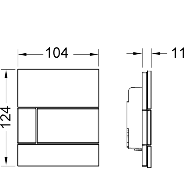 Tece Square Кнопка смыва для писсуара, стекло, цвет: мятный зеленый/белый 9242803