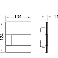 Tece Square Кнопка смыва для писсуара, стекло, цвет: мятный зеленый/белый 9242803
