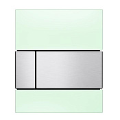 Tece Square Кнопка смыва с покрытием от отпечатков, стекло, цвет: мятный зеленый/нерж. сталь, сатин 9242804