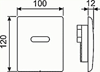 Tece Planus Кнопка смыва для писсуара, металл, бесконтактная, цвет: нержавеющая сталь, сатин 9242350