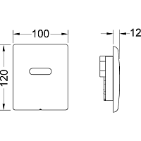 Tece Planus Кнопка смыва для писсуара, металл, бесконтактная, цвет: нержавеющая сталь, сатин 9242350