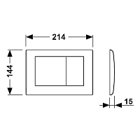 Tece Planus Кнопка смыва для унитаза, металл, цвет: белый глянцевый 9240324