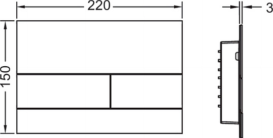 Tece Square II Кнопка смыва для унитаза, металл, цвет: белый матовый 9240834