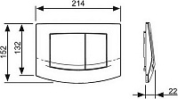 Tece Ambia Кнопка смыва для унитаза, пластик, цвет: хром матовый/хром глянцевый 9240253