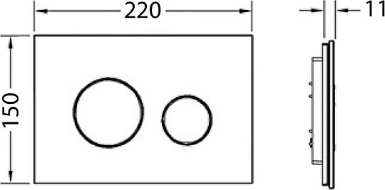 Tece Loop Кнопка смыва для унитаза, стекло, цвет: черный/хром глянцевый 9240656