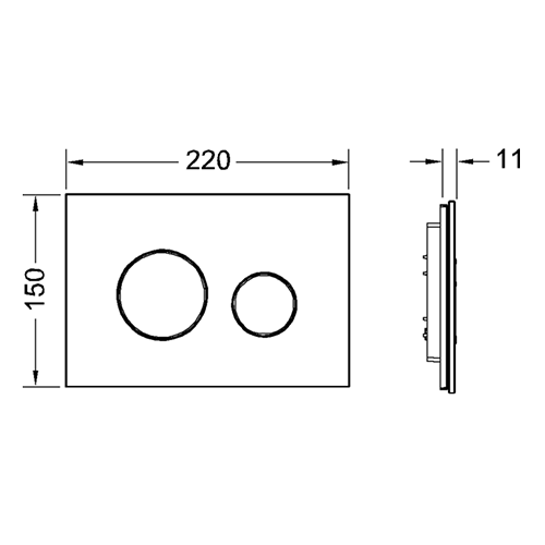 Tece Loop Кнопка смыва для унитаза, стекло, цвет: черный/хром глянцевый 9240656