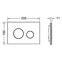 Tece Loop Кнопка смыва для унитаза, стекло, цвет: черный/хром глянцевый 9240656