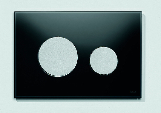 Tece Loop Кнопка смыва для унитаза, стекло, цвет: черный/хром матовый 9240655