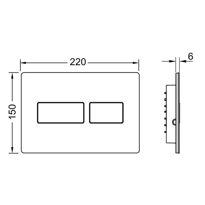 Tece Solid Кнопка смыва для унитаза антивандальная, металл, цвет: черный матовый 9240416