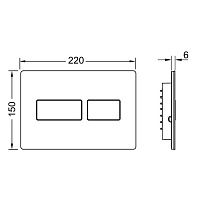 Tece Solid Кнопка смыва для унитаза антивандальная, металл, цвет: черный матовый 9240416