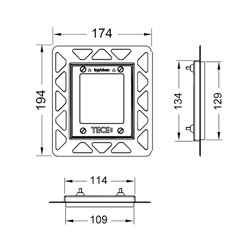 Tece Монтажная рамка для монтажа на уровне стены, цвет: хром глянцевый 9242649