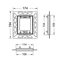 Tece Монтажная рамка для монтажа на уровне стены, цвет: хром глянцевый 9242649