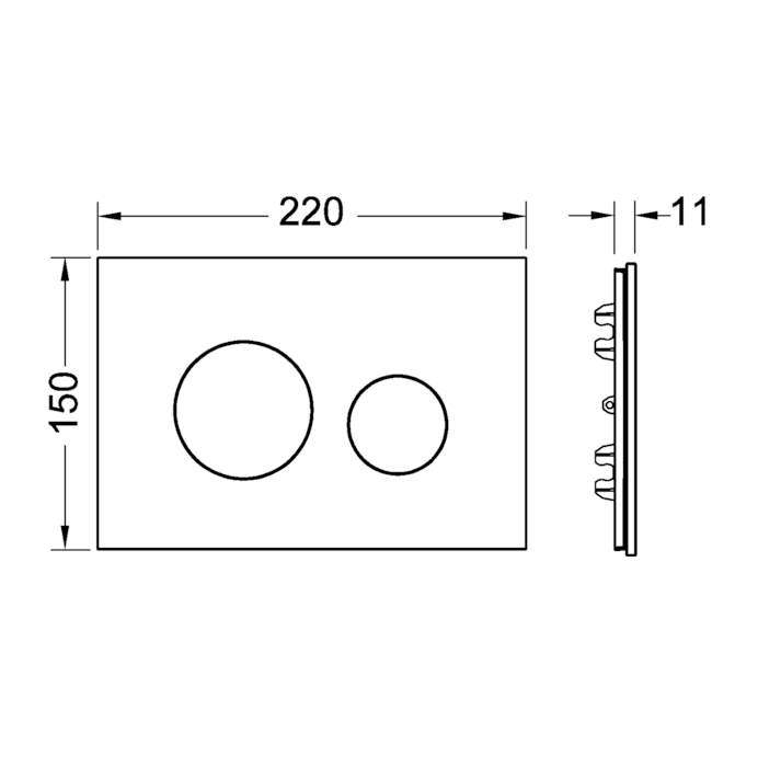 Tece Loop Кнопка смыва для унитаза, внешняя панель без клавиш, стекло, цвет: черный Alape и Emco 9240674