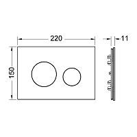 Tece Loop Кнопка смыва для унитаза, внешняя панель без клавиш, стекло, цвет: черный Alape и Emco 9240674