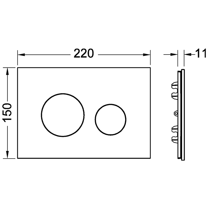 Tece Loop Кнопка смыва для унитаза, внешняя панель без клавиш, натуральное дерево, цвет: дуб 9240612