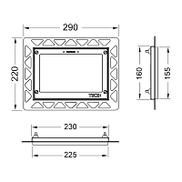 Tece Монтажная рамка для монтажа на уровне стены, цвет: позолоченный 9240648