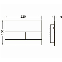 Tece Square II Кнопка смыва для унитаза, металл, цвет: глянец, красный позолоченный 9240841