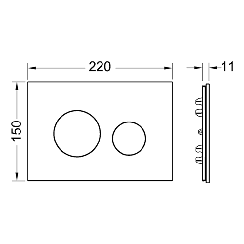 Tece Loop Кнопка смыва для унитаза, внешняя панель без клавиш, плитка сланцевая, цвет: серый 9240675