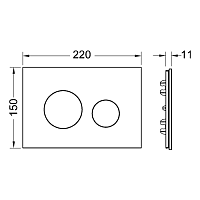 Tece Loop Кнопка смыва для унитаза, внешняя панель без клавиш, плитка сланцевая, цвет: серый 9240675