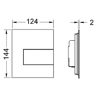 Tece Square Urinal Панель смыва, черный матовый 9242813